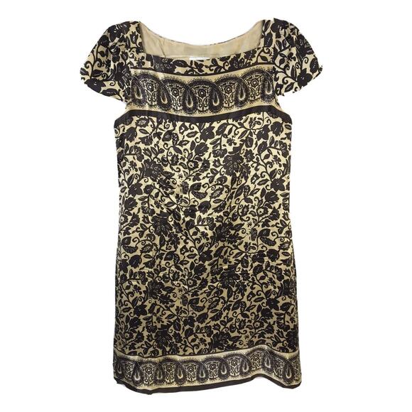 Donna Morgan Silk Dress Women Sz 8 Straight Shift Black Work Party Night Out - Picture 1 of 8